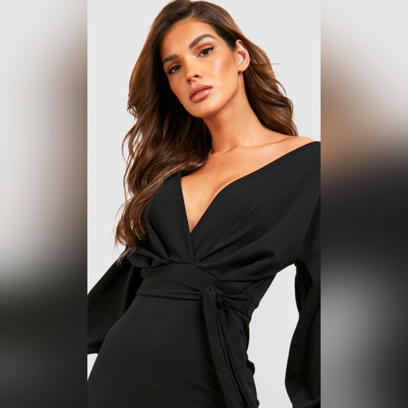 BooHoo Wrap BodyCon Dress - Picture 1 of 2